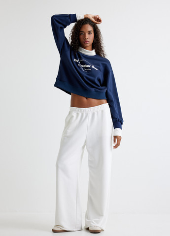 Темно-синий свитшот KOTON надпись без декора (307491853)