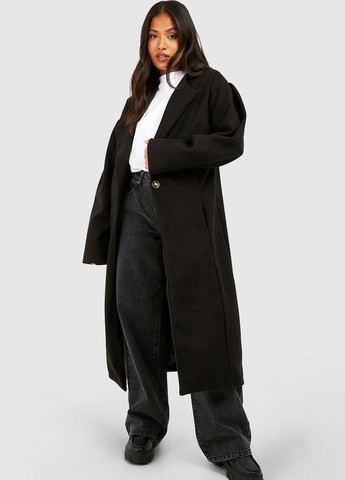 Чорне демісезонне Пальто однобортне Boohoo