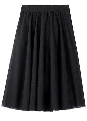 Черная кэжуал однотонная юбка Signature Collection клешированная-солнце, пышная