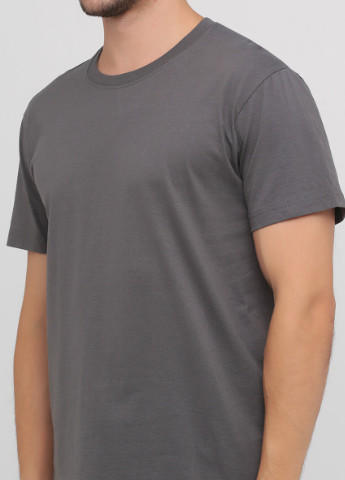 Темно-сіра футболка чоловіча безшовна з круглим коміром щільна Stedman