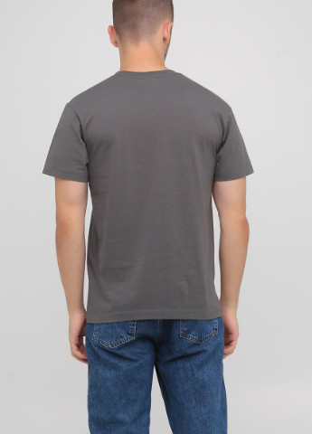 Темно-сіра футболка чоловіча безшовна з круглим коміром щільна Stedman