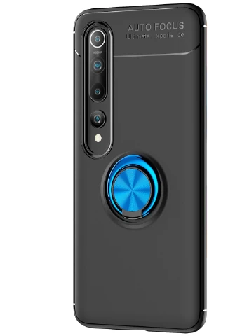 TPU чохол ColorRing під магнітний тримач (opp) для Xiaomi Mi 10 / Mi 10 Pro Чорний / Синій (is_00000035400_4) Deen (237834943)