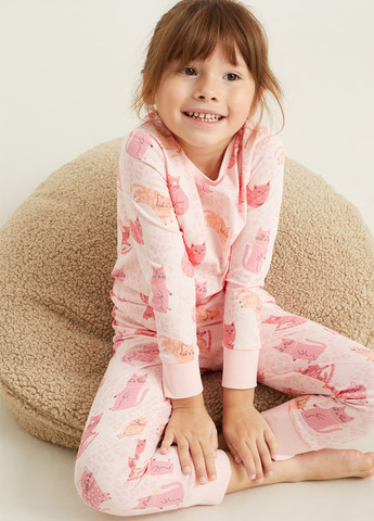 Розовая всесезон пижама (свитшот, брюки) свитшот + брюки C&A