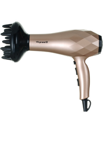Фен електричний для сушки та укладання волосся 220 В; арт.VHD-2424ТI ;т.м. Vilgrand VHD-2424TI_gold золотий