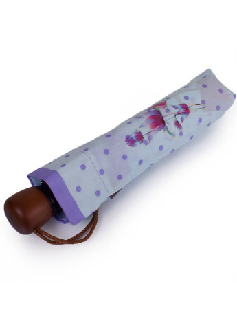 Голубой женский складной зонт полуавтомат 100 см Airton (194317976)