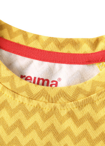 Желтый демисезонный кэжуал лонгслив Reima с анималистичным узором