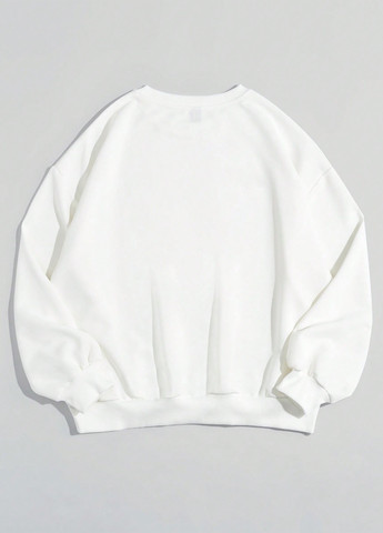 Белый свитшот SHEIN рисунок без декора (342411721)