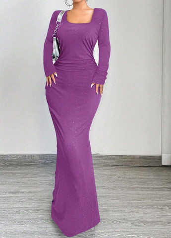 Фіолетова святковий, вечірня сукня годе SHEIN однотонна