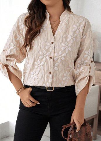 Кремовая блуза SHEIN