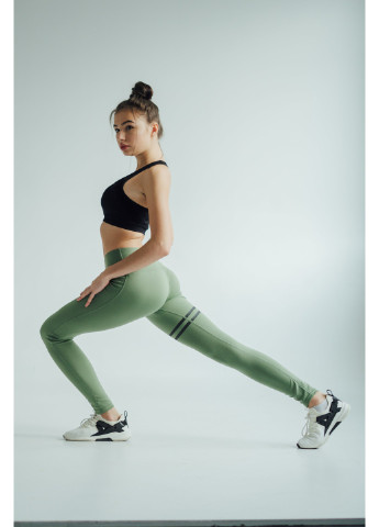 Зеленые демисезонные cпортивные лосины khaki idol Aktasport