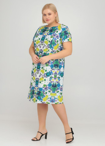 Комбинированное кэжуал платье футляр Talbots с цветочным принтом