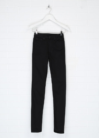 Джинси Weekday однотонні чорні джинсові бавовна
