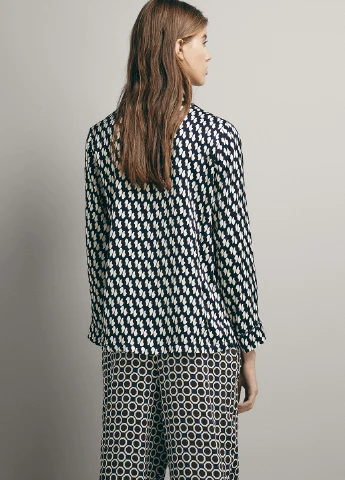 Чорно-біла блуза Massimo Dutti
