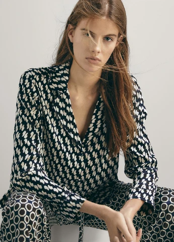 Чорно-біла блуза Massimo Dutti