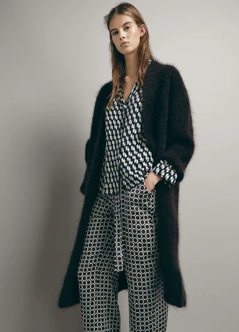 Чорно-біла блуза Massimo Dutti