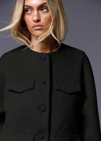 Чорне демісезонне Пальто SHEIN