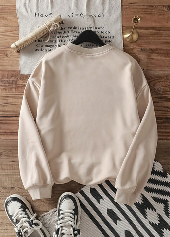 Кремовый свитшот SHEIN новогодний без декора (332811317)