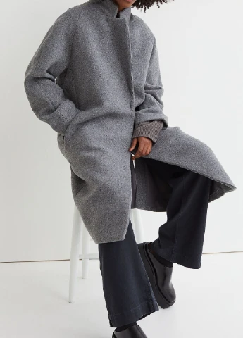 Темно-серое демисезонное Пальто H&M