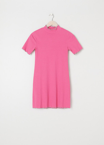Розовое кэжуал платье платье-водолазка Sinsay однотонное