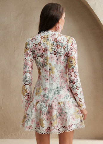 Молочна святковий сукня а-силует SHEIN з квітковим принтом