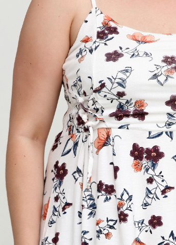 Молочное кэжуал платье с открытыми плечами C&A с цветочным принтом