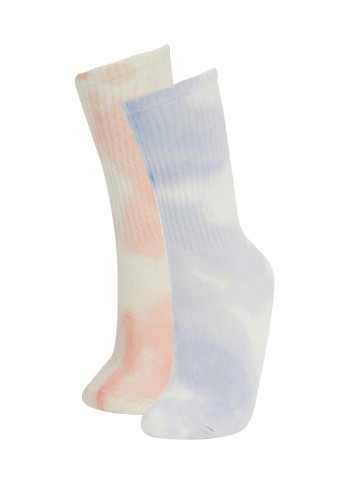 Шкарпетки (2 пари) DeFacto без ущільненого носка абстрактні айворі повсякденні