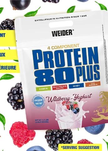 Протеїн Protein 80 Plus 2000 g (Wildberry - Youghurt) Weider (256143712)