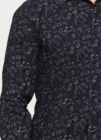 Темно-серая кэжуал рубашка с цветами S.Oliver