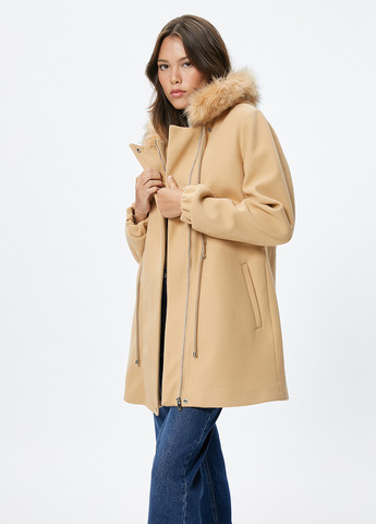 Бежевое демисезонное Пальто KOTON