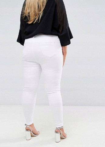 Белые демисезонные зауженные джинсы Asos