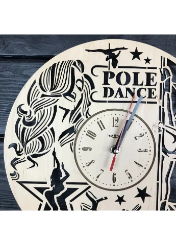 Оригинальные настенные часы из дерева «Pole Dance» 7Arts (253565956)