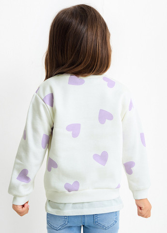 C&A світшот сердечка білий кежуал бавовна