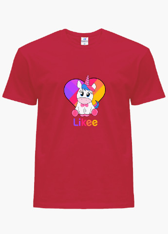 Красная демисезонная футболка детская лайки единорог (likee unicorn)(9224-1594) MobiPrint
