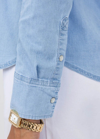 Светло-голубой джинсовая рубашка однотонная U.S. Polo Assn.