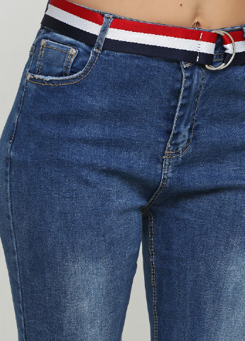 Синие демисезонные зауженные джинсы Luizacco