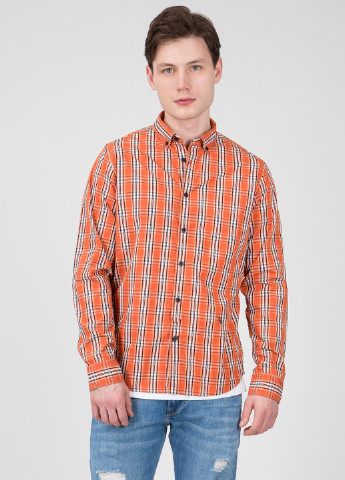 Оранжевая кэжуал рубашка в клетку Pepe Jeans