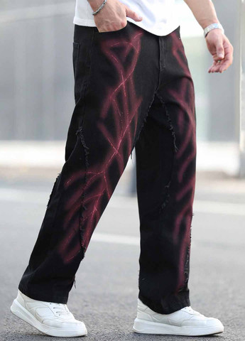 Черные демисезонные регюлар фит джинсы SHEIN