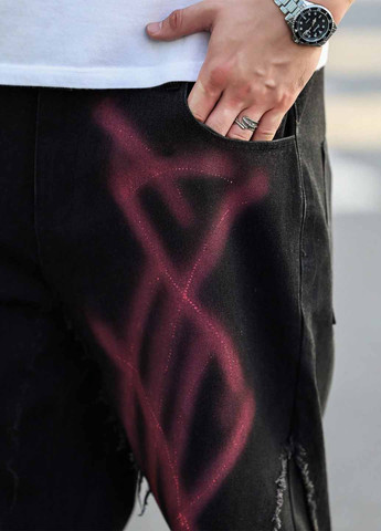 Черные демисезонные регюлар фит джинсы SHEIN