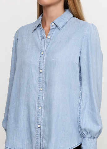 Голубой джинсовая рубашка однотонная Frame