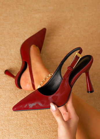 SHEIN Туфлі слінгбекі темно-червоний з штучна шкіра, китай — демісезон (342720199)