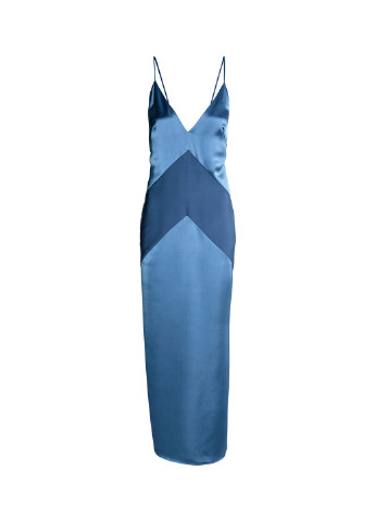 Синее вечернее платье платье-комбинация H&M однотонное