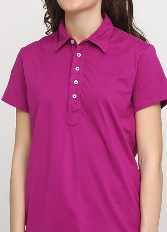 Фуксиновая (цвета Фуксия) женская футболка-поло Ralph Lauren однотонная