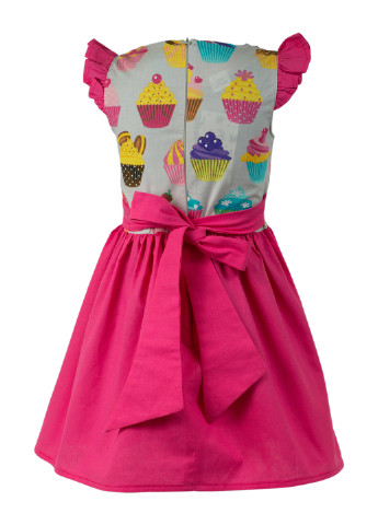 Комбинированное кэжуал платье Ласточка с рисунком