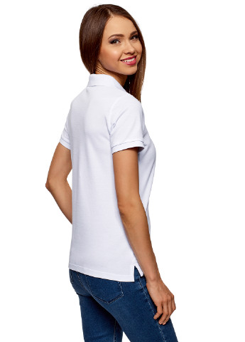 Белая женская футболка-поло Oodji однотонная