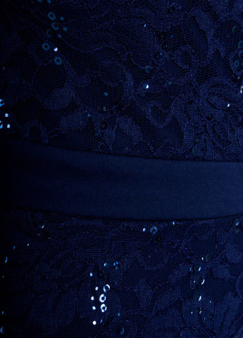 Темно-синее вечернее платье годе, на запах Jessica Wright однотонное