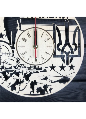 Тематичний настінний годинник з дерева «Захист Вітчизни» 7Arts (253567140)