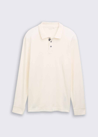 Светло-бежевая футболка-поло для мужчин Tom Tailor однотонная