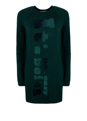 Зеленый зимний удлиненный свитер джемпер Rinascimento