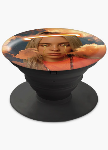 Попсокет (Popsockets) тримач для смартфону Біллі Айлиш (Billie Eilish) (8754-1600) Чорний MobiPrint (216748522)
