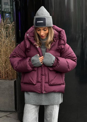 Бордовий зимній Пуховик No Brand